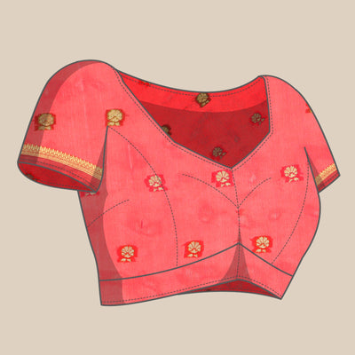 Maroon Woven Organza Saree