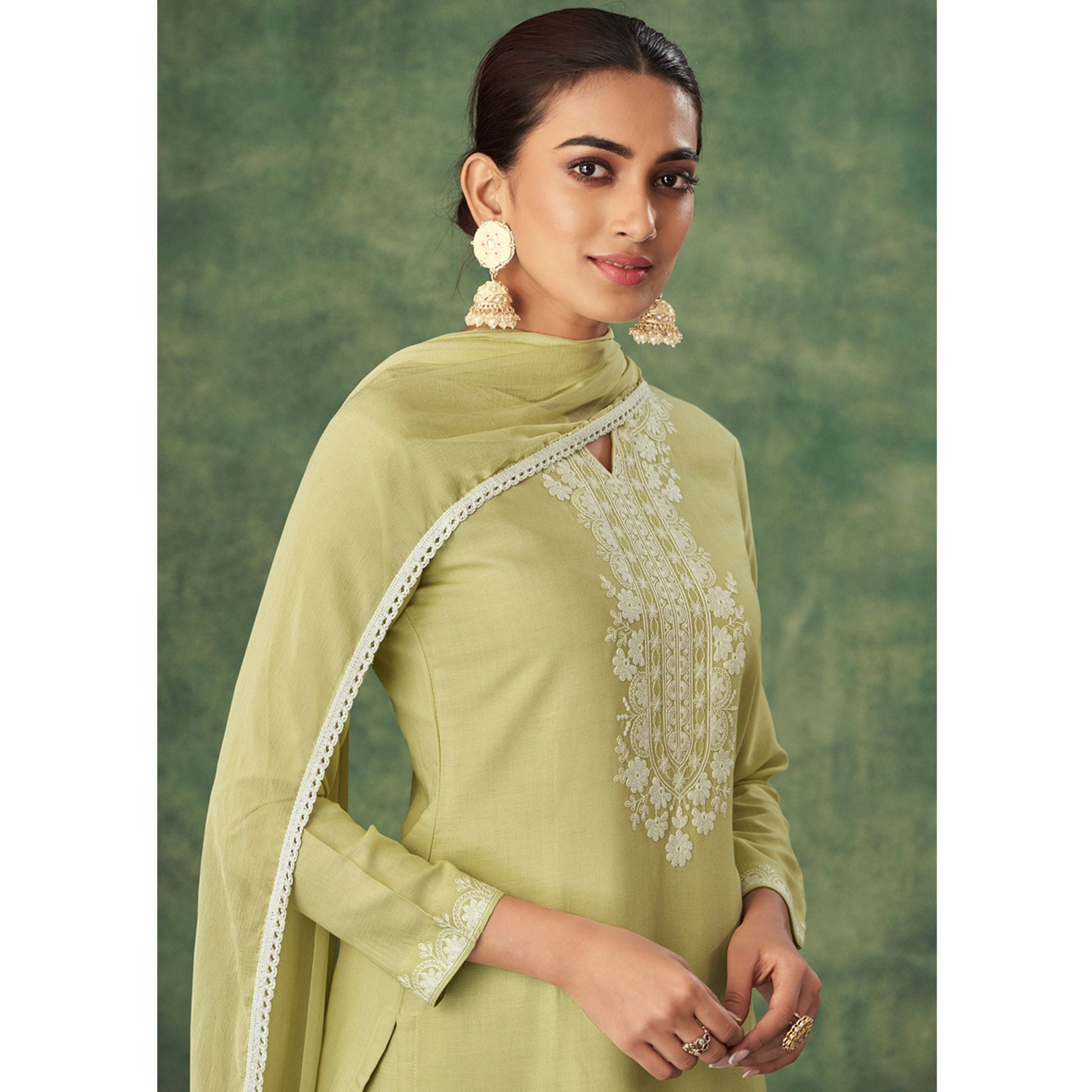 green-floral-lucknowi-rayon-palazzo-suit