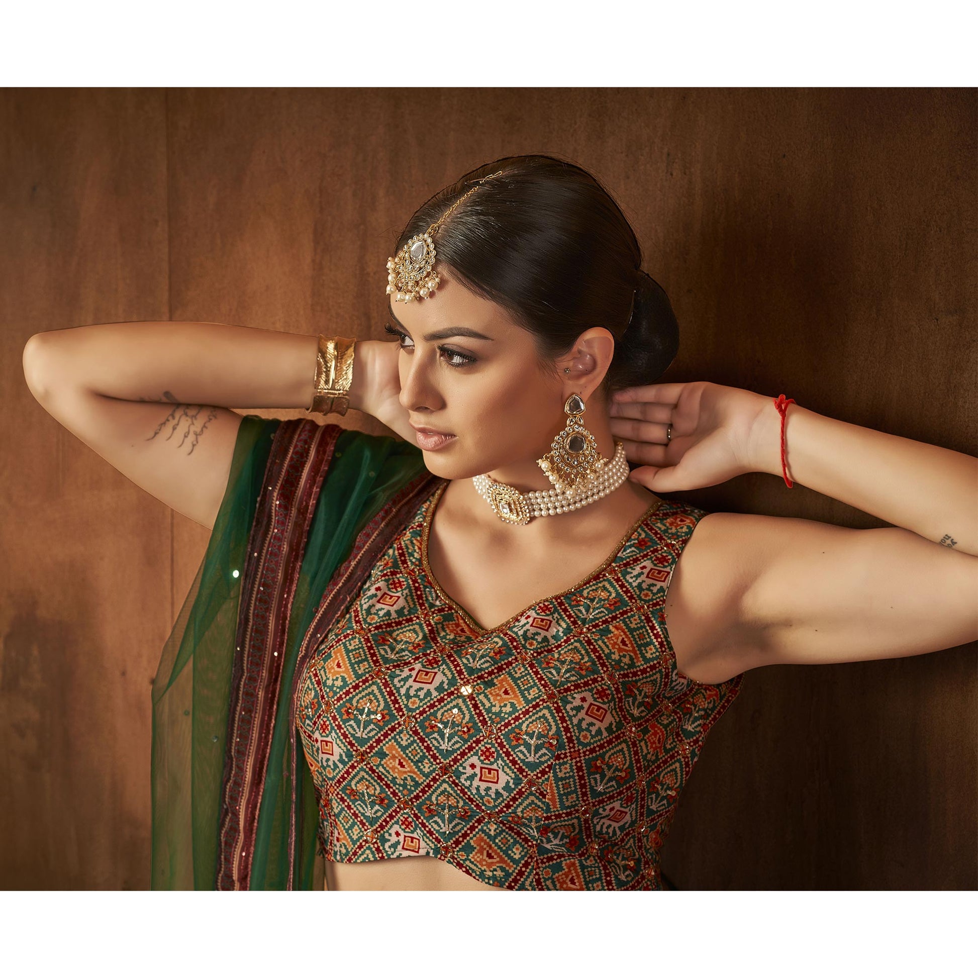 green-printed-with-sequins-work-georgette-lehenga-choli