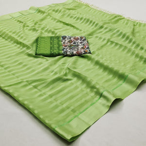 green-checks-pattern-satin-saree