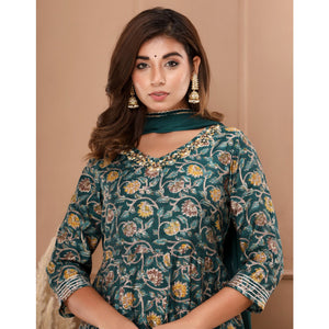 green-floral-printed-with-gota-patti-work-muslin-anarkali-suit