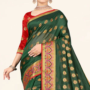 green-woven-organza-saree-with-tassels-8