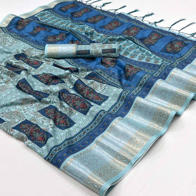 Multicolor Floral Digital Printed Pure Cotton Saree