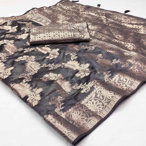 a-grey-floral-woven-art-silk-saree-with-tassels