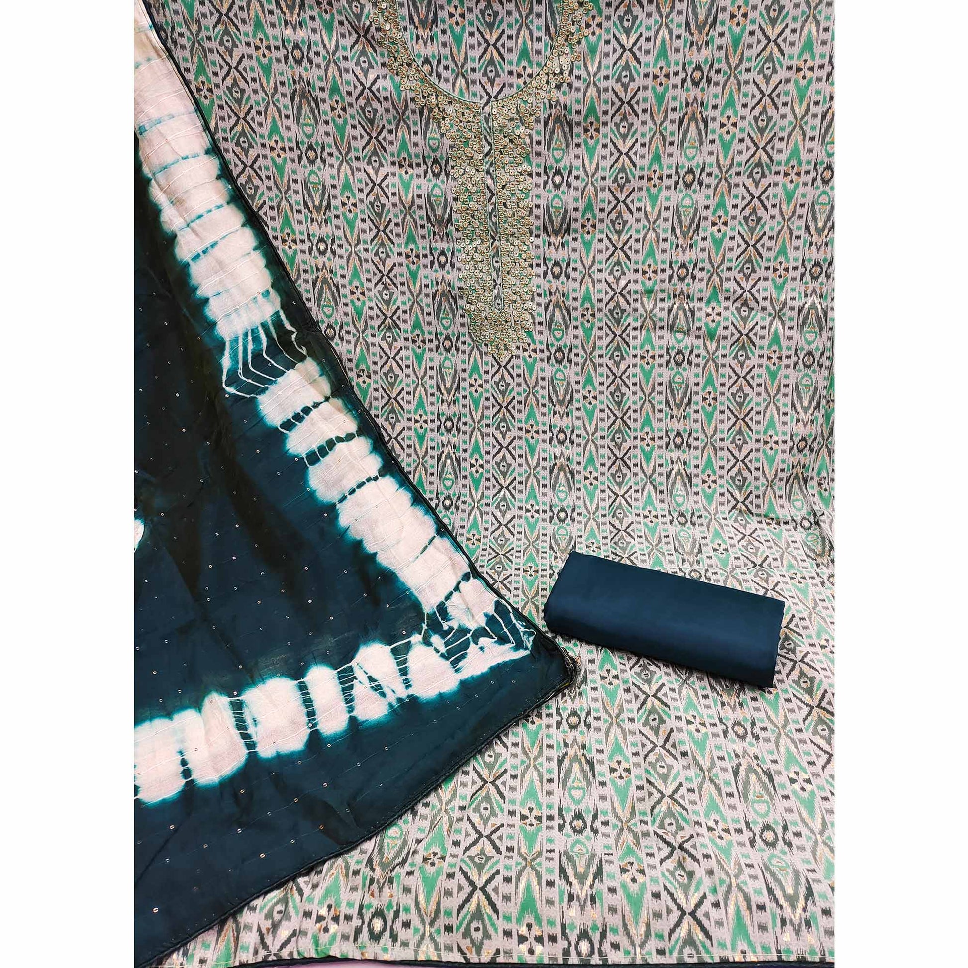 green-ikkat-printed-modal-dress-material