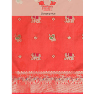 Grey Woven Organza Saree