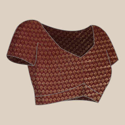 Maroon Foil Printed With Fancy Border Chiffon Saree