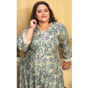 green-floral-printed-rayon-long-kurti