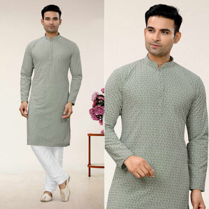 grey-lucknowi-embroidered-georgette-kurta-pyjama-set