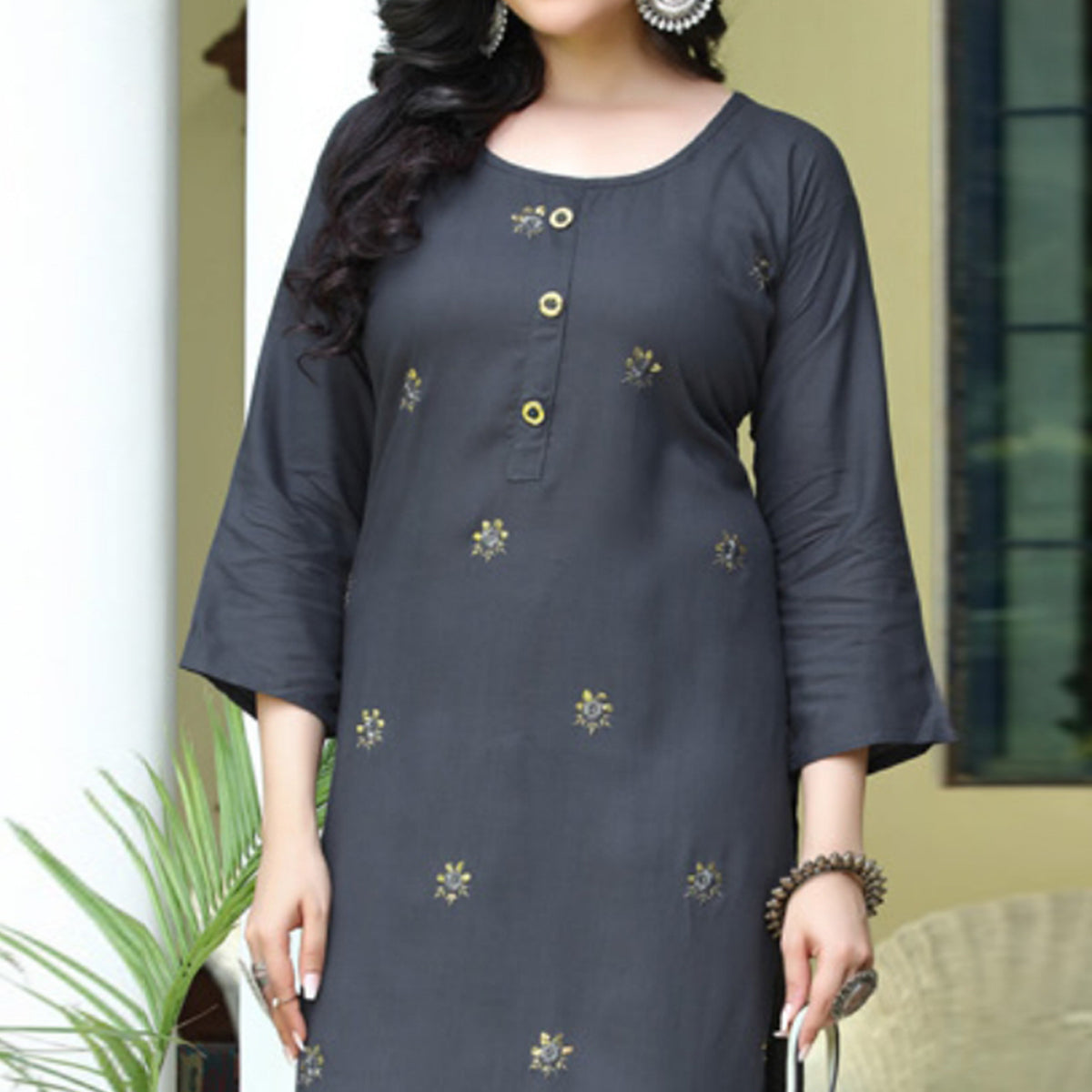 grey-embroidered-rayon-kurti-2