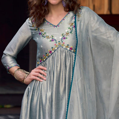 grey-floral-embroidered-art-silk-naira-cut-suit