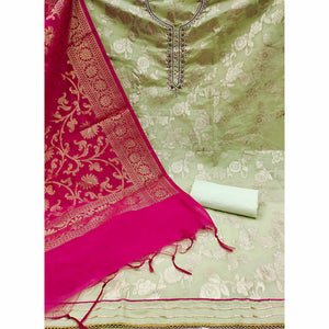 green-floral-woven-with-handwork-banarasi-silk-dress-material