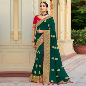 green-embroidered-vichitra-silk-saree-with-with-tassels