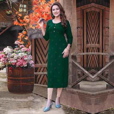 9-green-sequins-embroidered-rayon-kurti