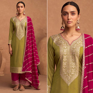 green-floral-sequins-embroidered-art-silk-semi-stitched-suit