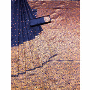 Blue Woven Banarasi Silk Saree