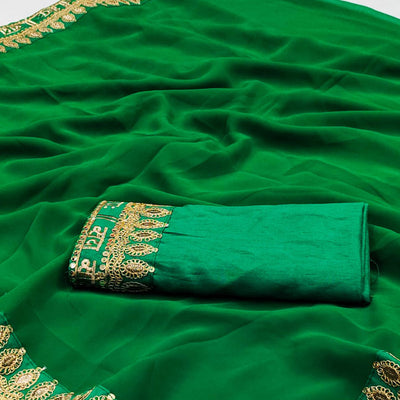 green-embroidered-border-georgette-saree