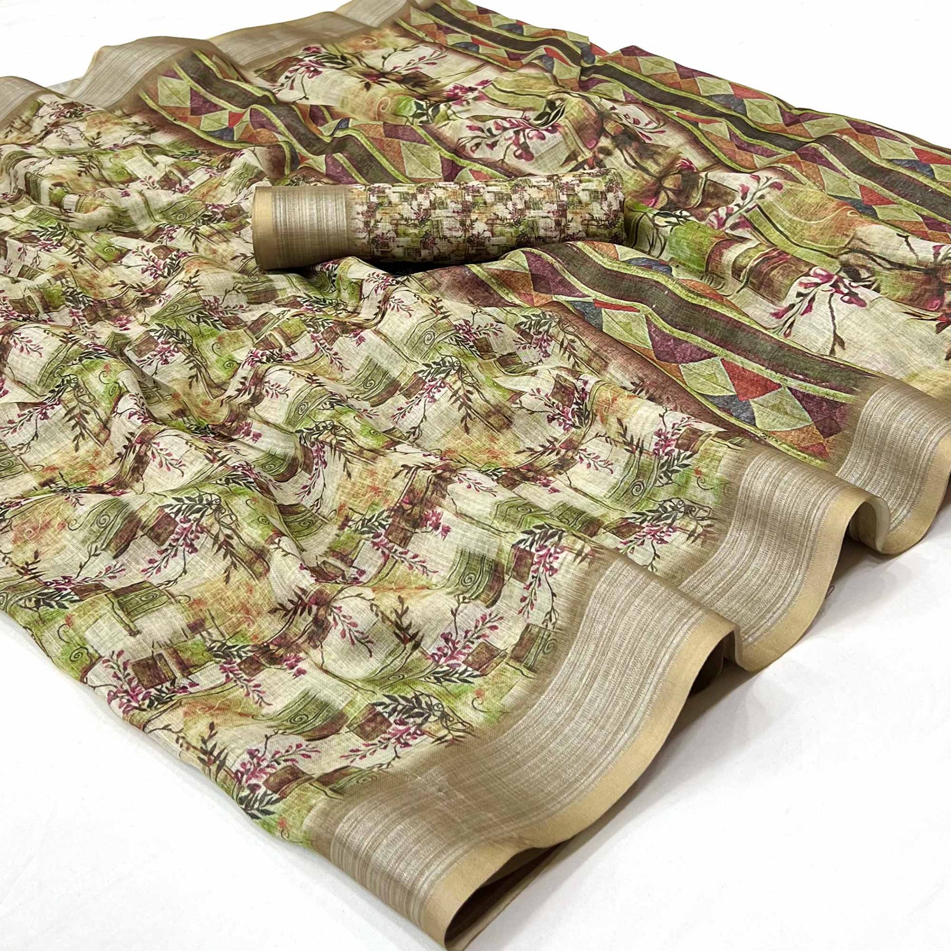 11-green-digital-printed-linen-saree