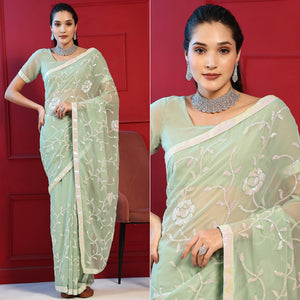 green-sequins-embroidered-georgette-saree-1