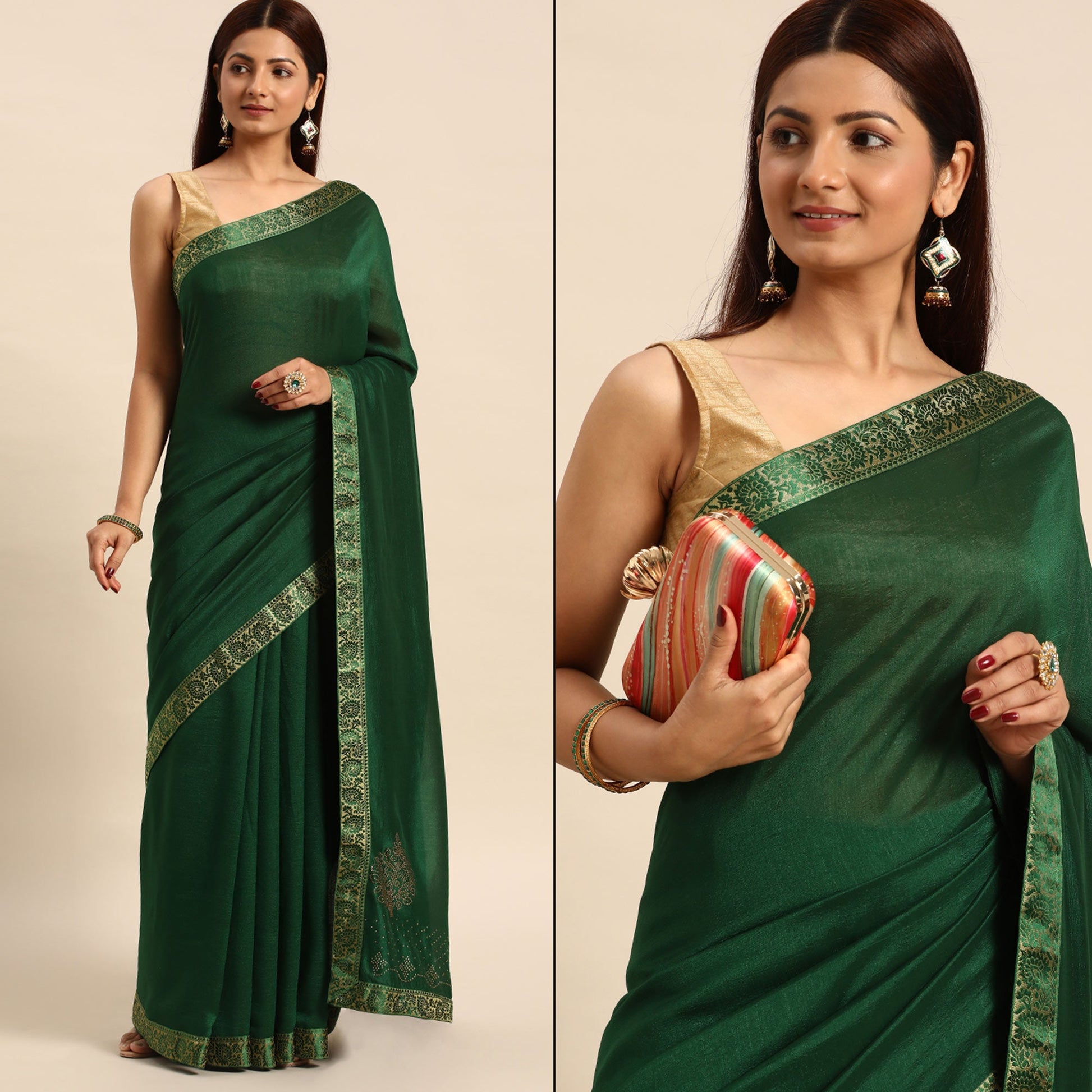 green-swaroski-work-vichitra-silk-saree