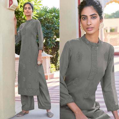 grey-lucknowi-embroidered-georgette-kurti-palazzo-set