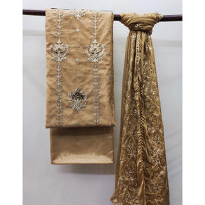 Chikoo Sequins Embroidered Modal Dress Material