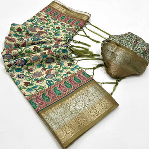 green-floral-digital-printed-pure-cotton-saree-1