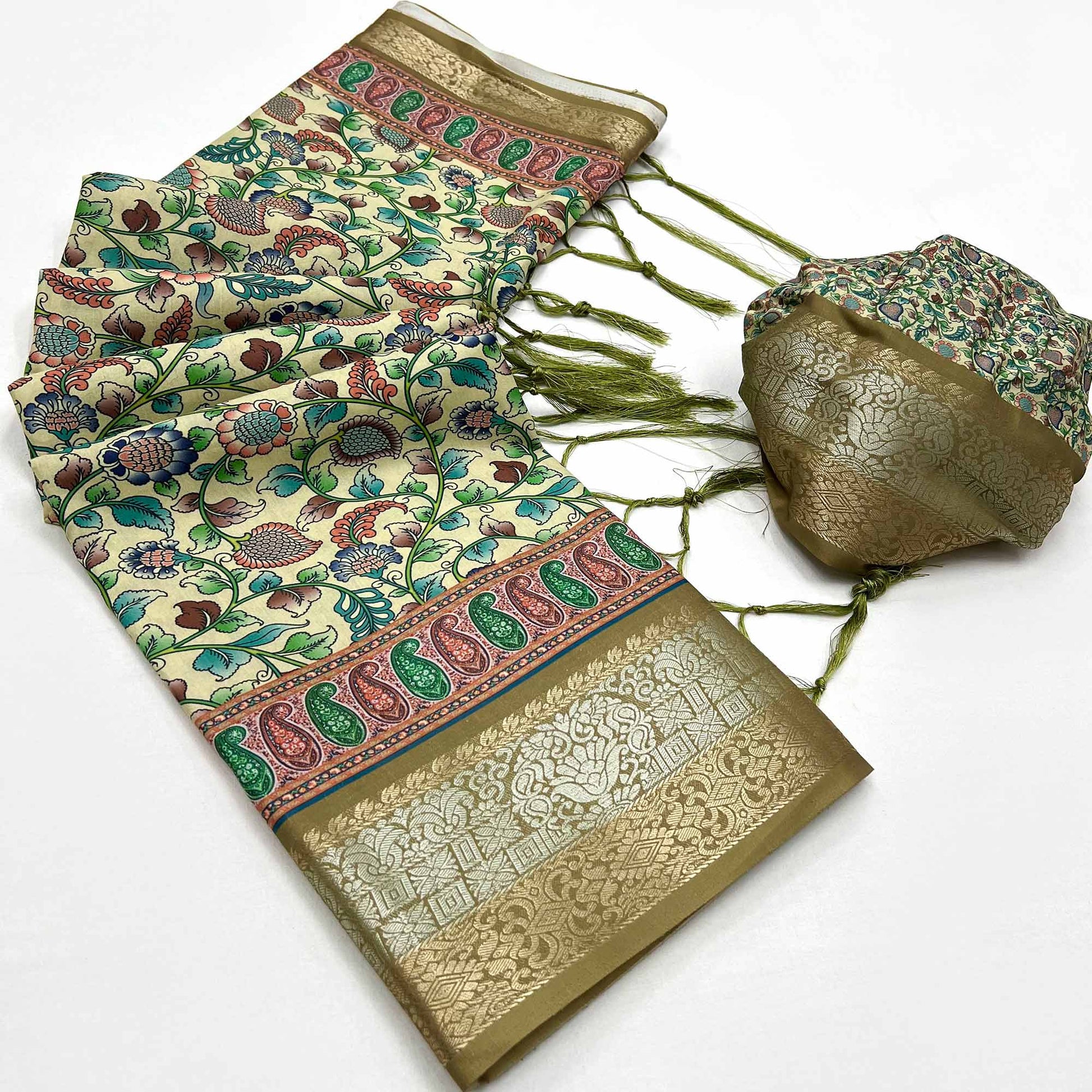 green-floral-digital-printed-pure-cotton-saree-1