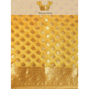 Mehendi Green Woven Organza Silk Saree With Tassels