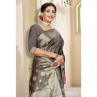grey-floral-woven-organza-saree-3