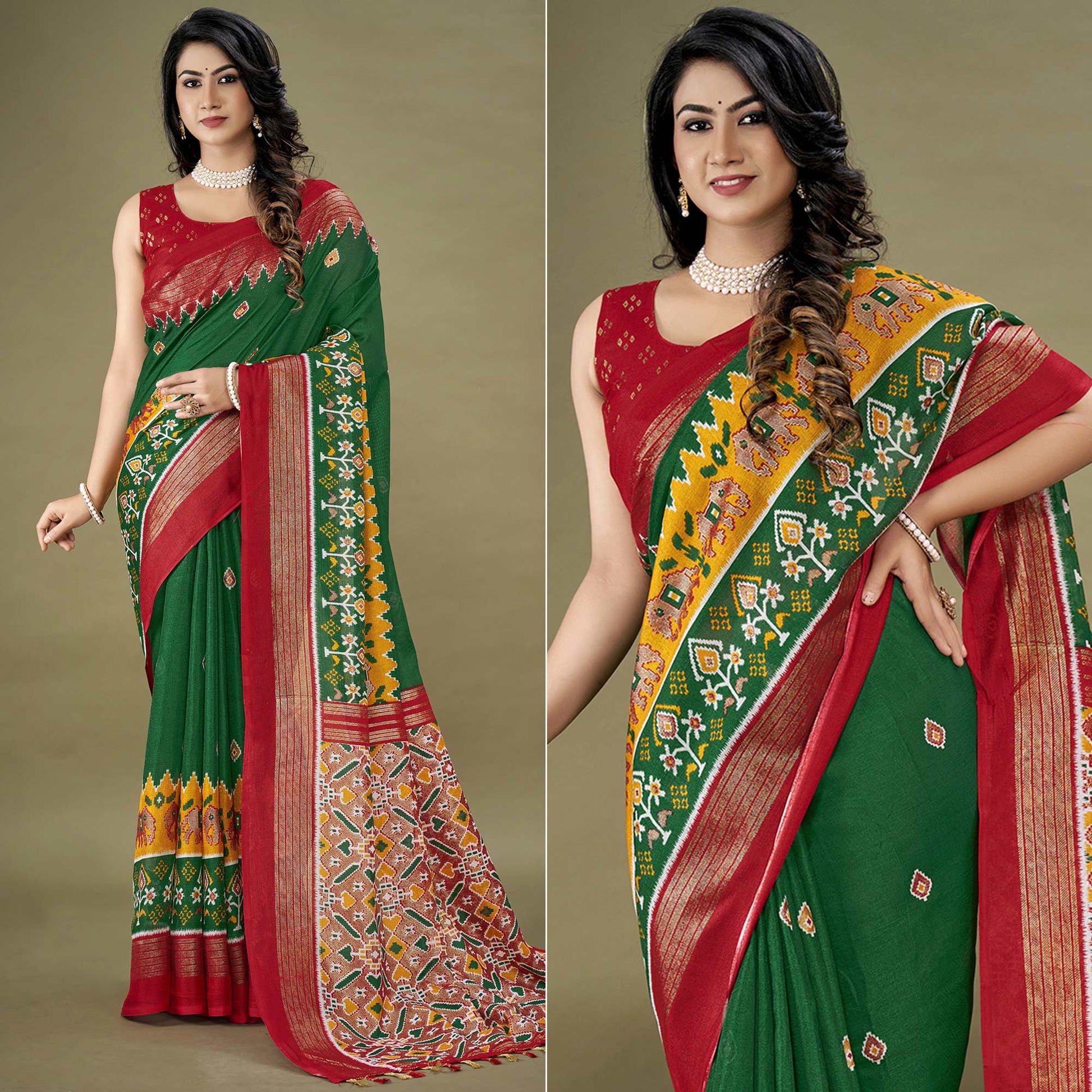 green-printed-jute-patola-saree-1