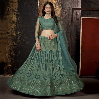 green-sequins-embroidered-net-lehenga-choli-1