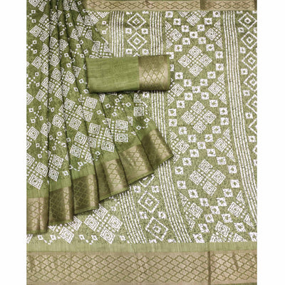 green-printed-cotton-silk-saree