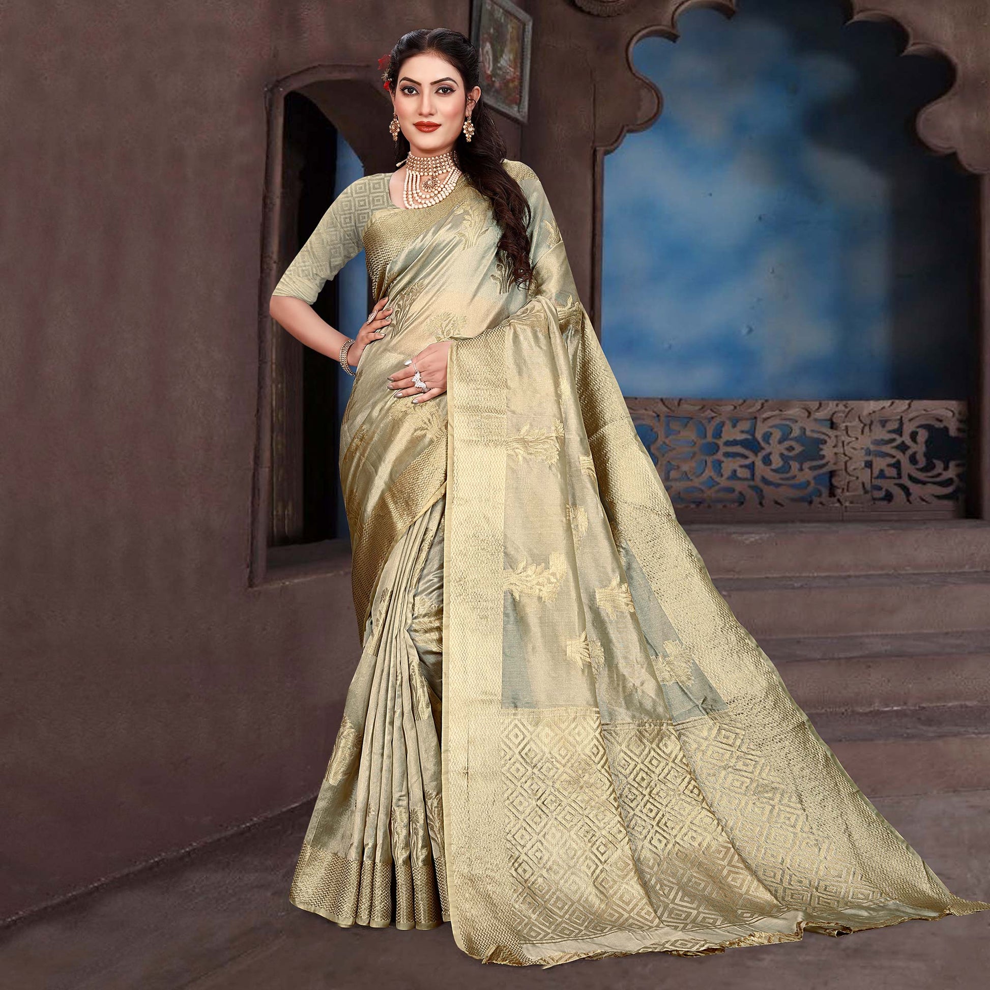 10grey-floral-woven-organza-saree