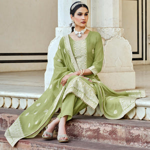 green-woven-pure-cotton-suit