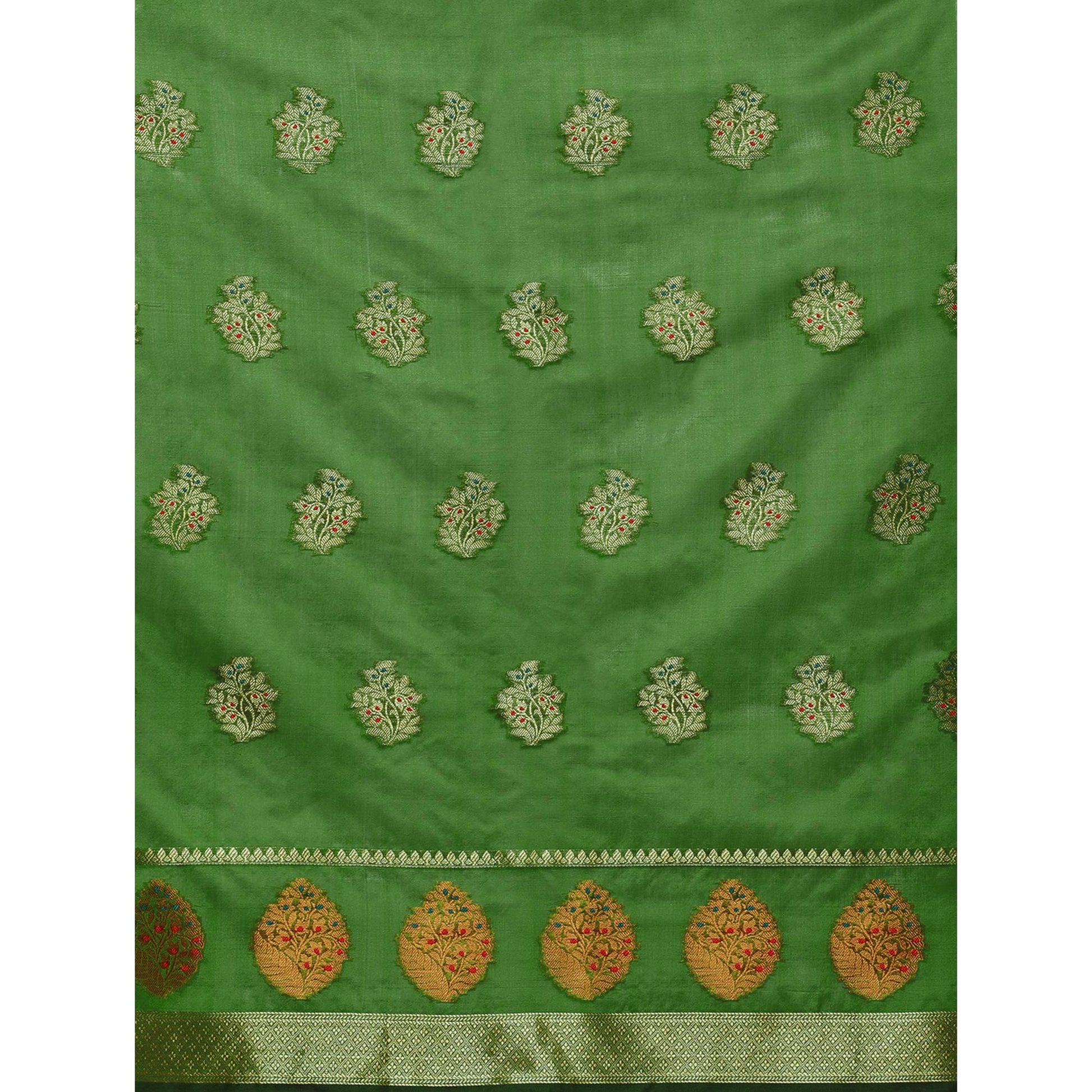 Mehendi Woven Organza Saree