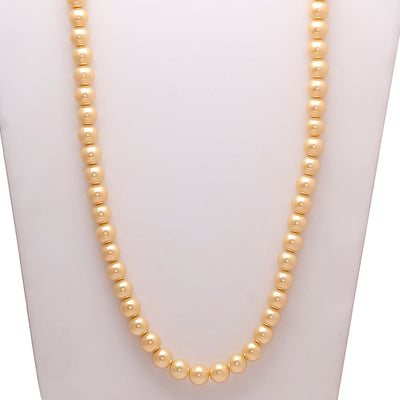 Cream Single Line Pearl Mala