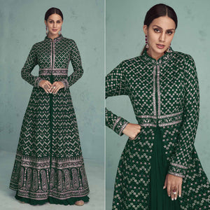 green-floral-embroidered-georgette-front-slit-suit