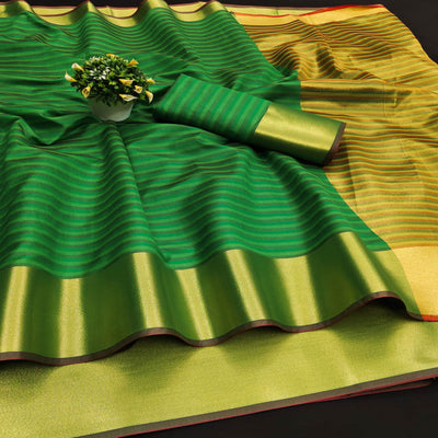 green-woven-cotton-silk-saree-7