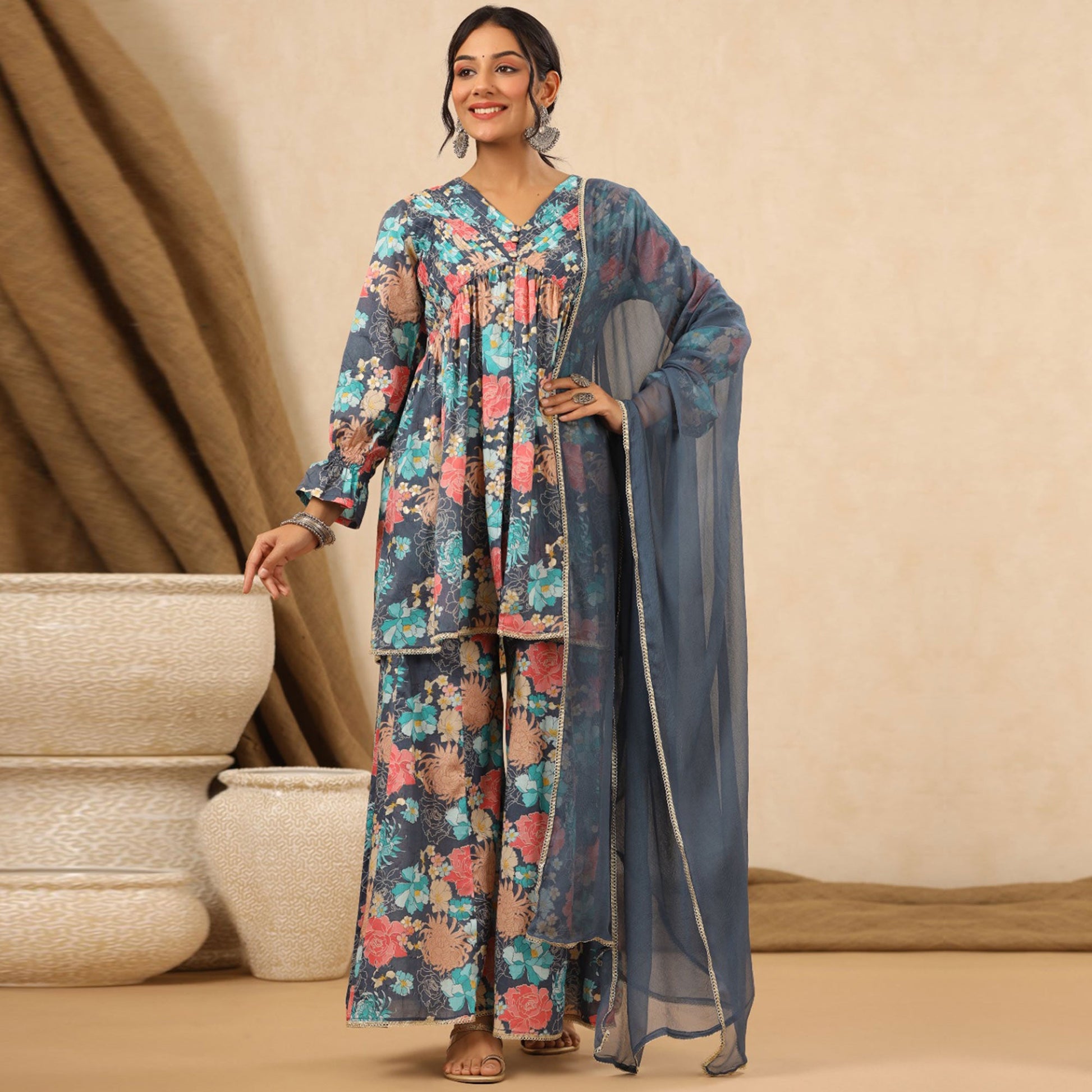 blue-floral-printed-muslin-sharara-suit-1