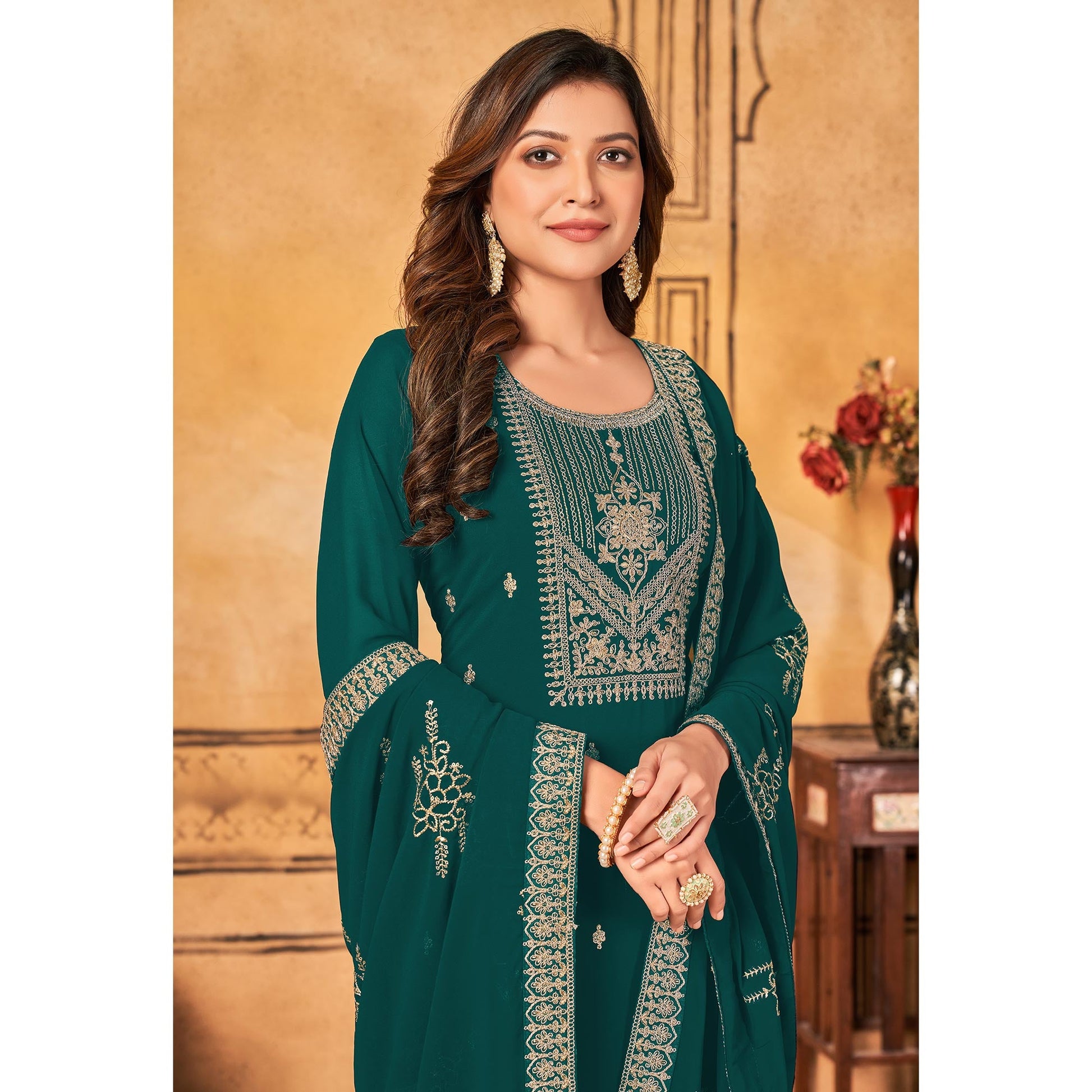 green-floral-embroidered-georgette-salwar-suit