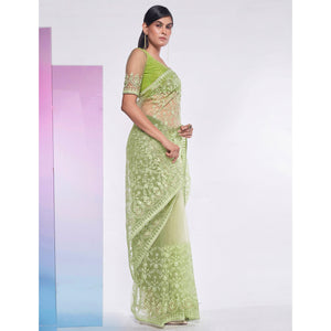green-floral-embroidered-net-saree