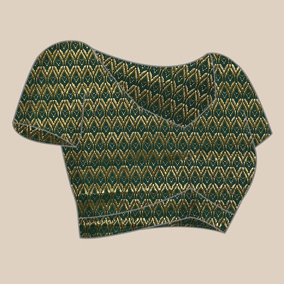 green-floral-foil-printed-shimmer-saree