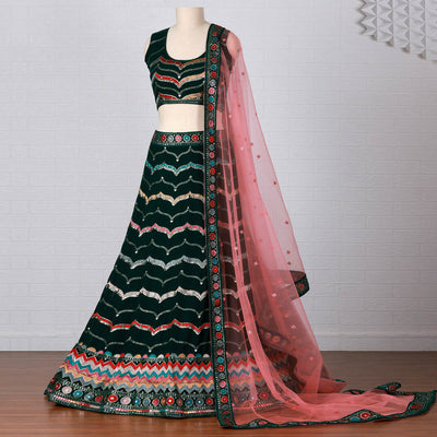 green-sequins-embroidered-georgette-lehenga-choli-1