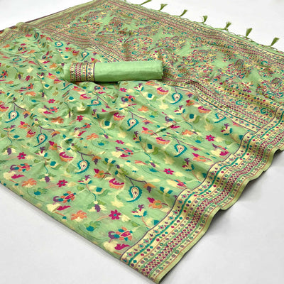 green-floral-woven-chanderi-saree