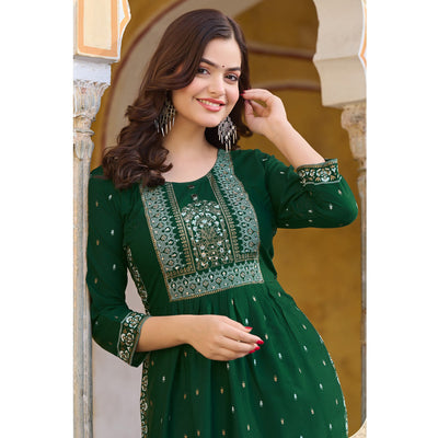 green-printed-rayon-naira-cut-kurti