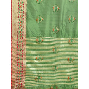 Mehendi Woven Organza Saree