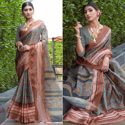 grey-floral-digital-printed-poly-cotton-saree