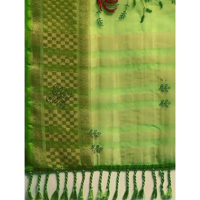 green-floral-embroidered-organza-saree-4