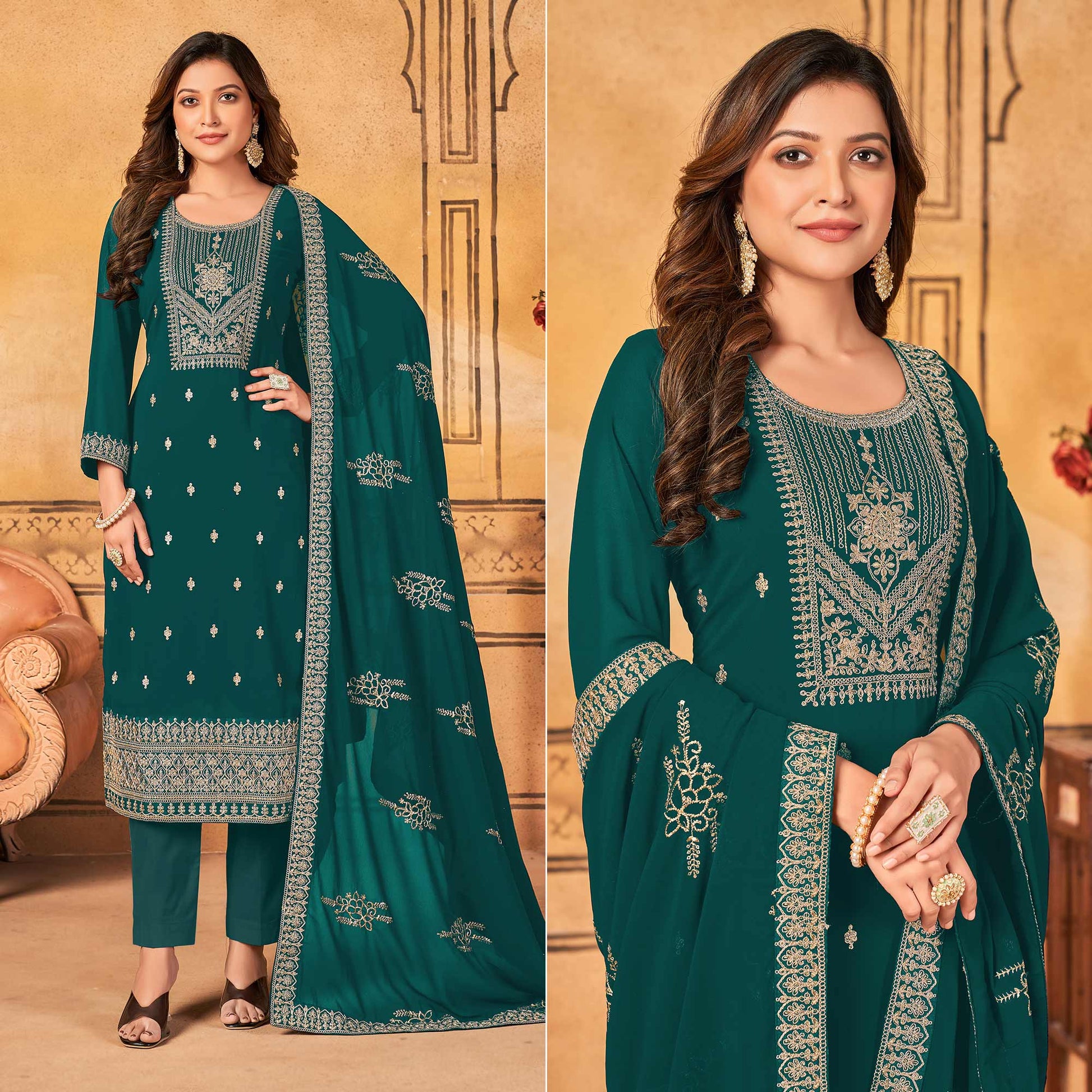 green-floral-embroidered-georgette-salwar-suit